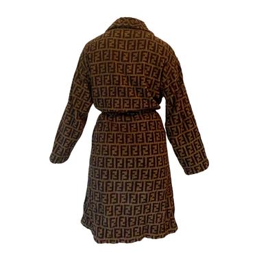 Fendi Brown Classic Logo Bathrobe