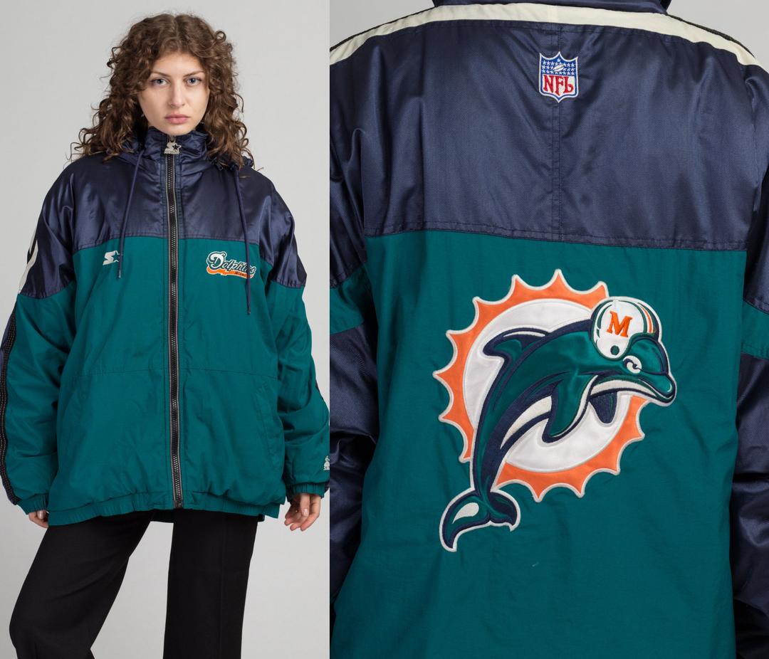 Vintage 90s MIAMI DOLPHINS NFL Starter Nylon Jacket XXL