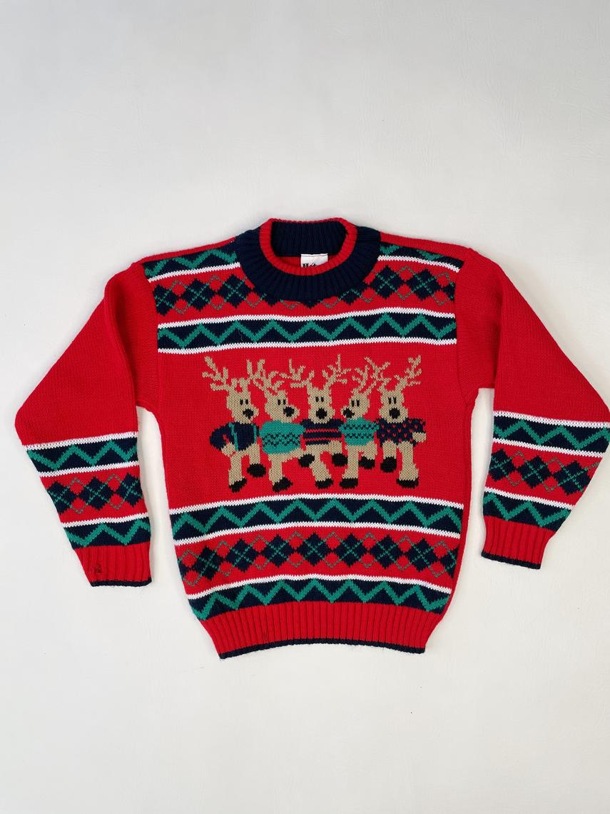 1980's Kiddo Reindeer Argyle Sweater | Prototype Vintage | Austin, TX