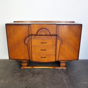 Oak Art Deco Buffet Cabinet by Stonehill 