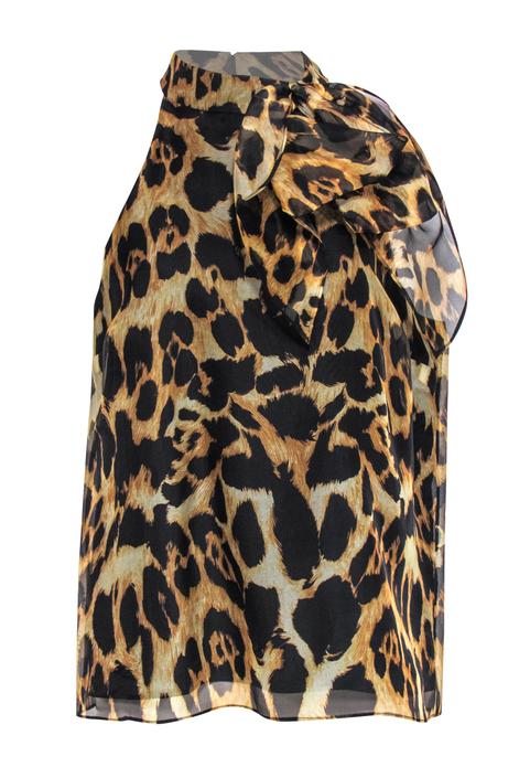 - Tan & Black Leopard Print Sleeveless Silk w/ Bow Sz from Current Boutique of DMV - Bethesda, Clarendon, DC, Old Town | ATTIC