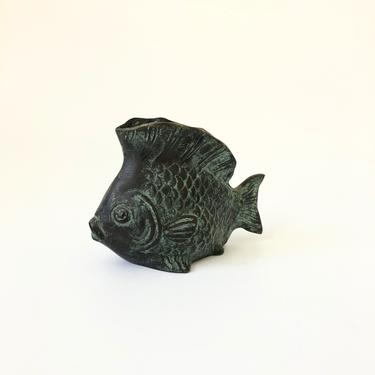 Vintage Verdigris Fish Vase 