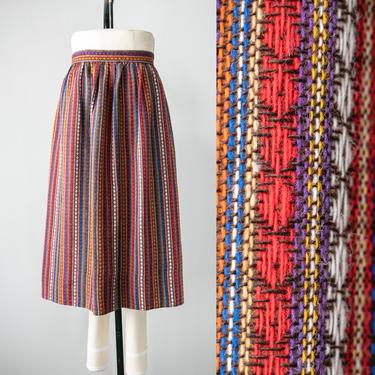 1960s Pencil Skirt Wool Woven High Waist XL 