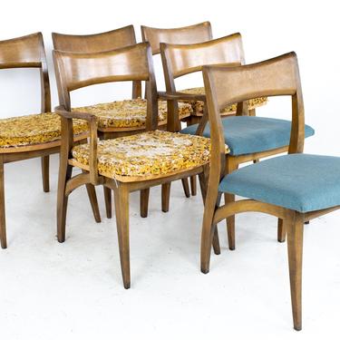 Heywood Wakefield Mid Century Tuxedo Dining Chairs - Set of 6 - mcm 