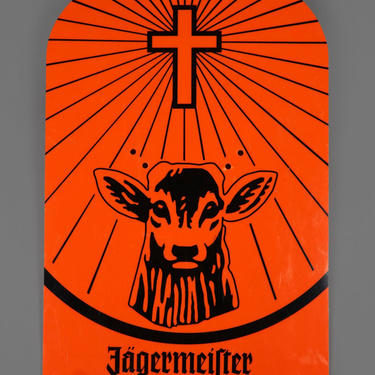 Jagermeister Bar Sign Vintage Orange Plastic Sign Alcohol Advertisement Ad Wall Art 