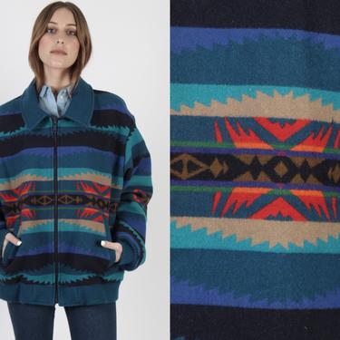 Pendleton Blanket Jacket 90s Southwestern Print Zip Up | Shop