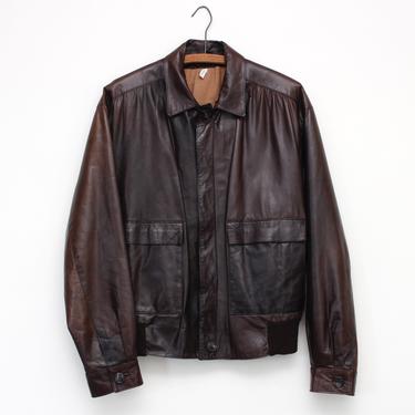 Vintage 1970s Leather Bomber Jacket - Soft Brown Leather Boho Jacket Made in Israel - S 