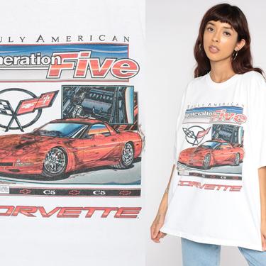 Vintage Corvette Shirt Car Racing Shirt 90s TShirt Generation Five Race Car Graphic Retro Tshirt Sports Tee 1990s Extra Large xl 2xl 2x 