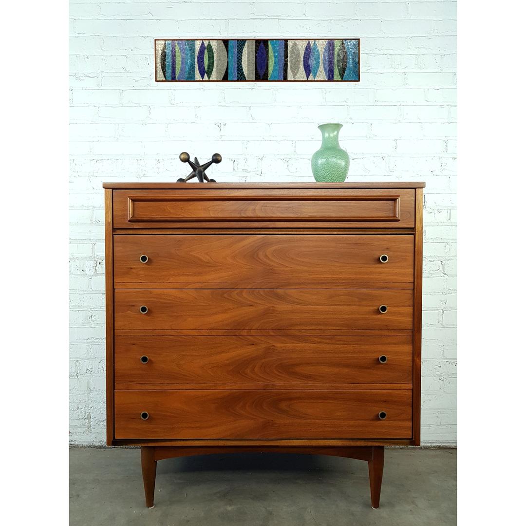 Outstanding Walnut Brass MCM Bedroom Set Modern Finds