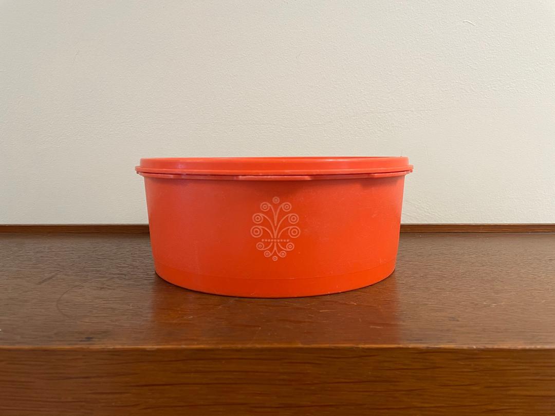 70s Vintage Tupperware Orange Canister Midcentury Servalier