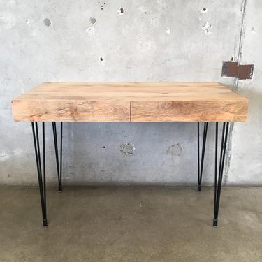 Modern Mango Wood Desk with Hairpin Leg