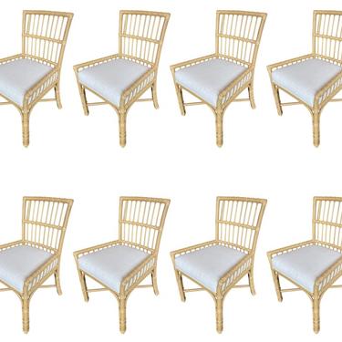 Set of Eight Bamboo Dining Chairs