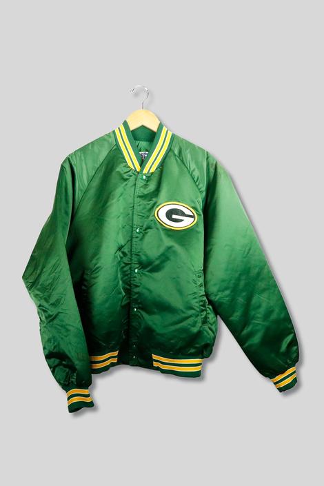 Vintage Green Bay Packers Jacket Mens Large L Chalk Line Satin