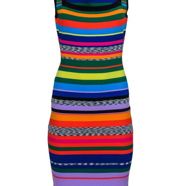 Milly - Multicolor Striped Knit Midi Bodycon Sz L