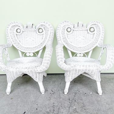 Pair of Adorable Wicker Child Chairs
