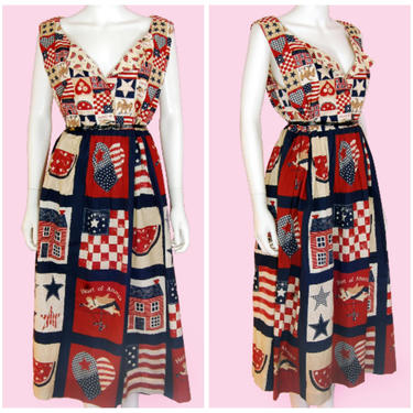 Teacher Dress Vintage 90s Red White & Blue Patriotic | Alley Vintage - Los  Angeles, CA | ATTIC