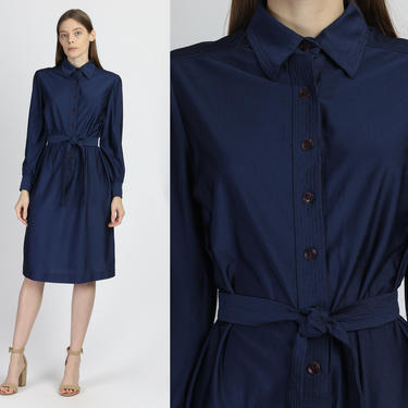 Navy blue shirtwaist dress on sale