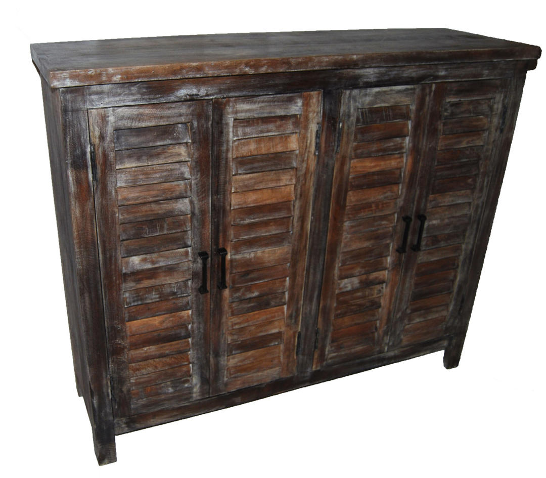 Reclaimed wood Sideboard Credenza four door shutter furniture