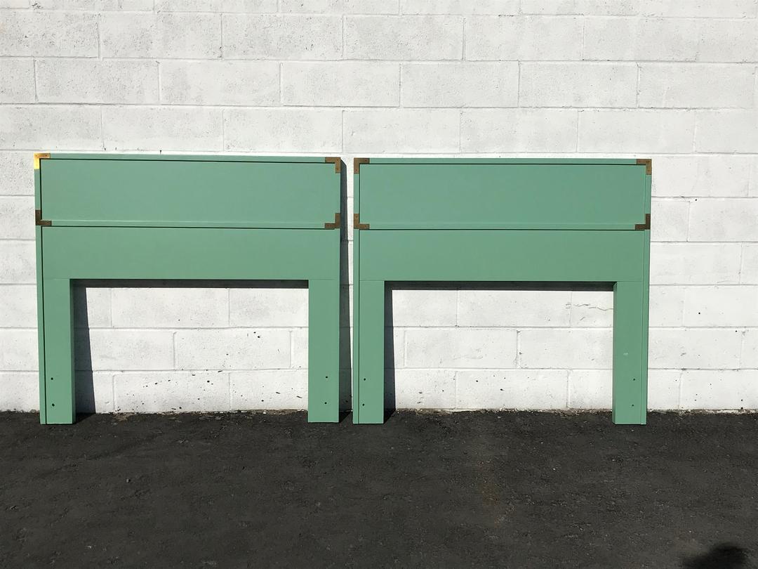 Pair of Headboards Twin Campaign Vintage Mid Century Modern Asian Deja Vu Decors Los Angeles, CA