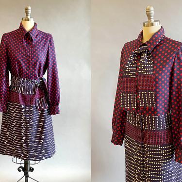1960s Nat Kaplan Dress / 60s Day Dress / Vintage Designer /Size Medium 