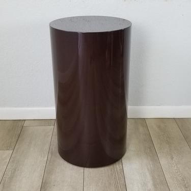 Postmodern Lacquered Chocolate Round Pedestal . 