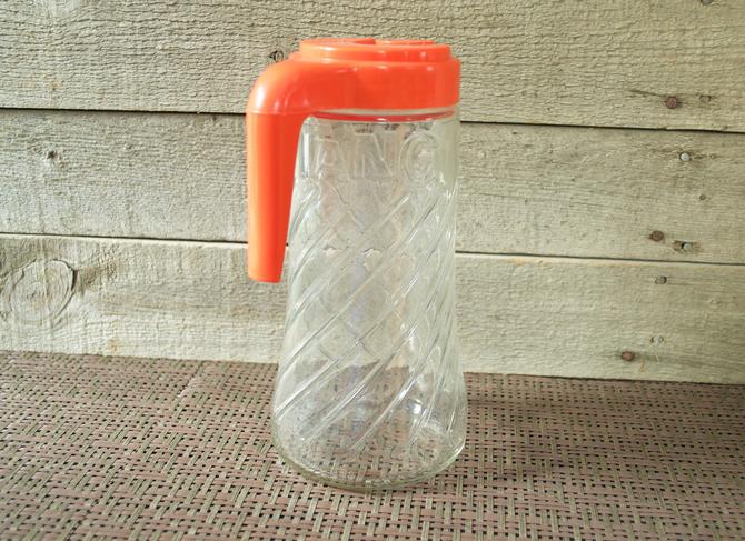 MCM Pitcher Vintage Anchor Hocking Glass 1 Quart Pitcher Atomic