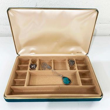 Vintage Farrington Green Texol w/ Green Velvet Lining Jewelry Box (2x7