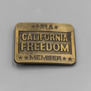 NRA California Freedom Belt Buckle Brass | National Rifle Association Vintage Men's Accessory 