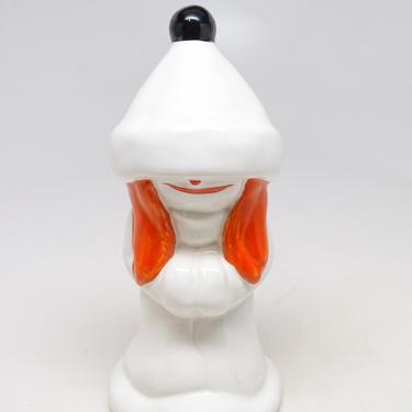 Vintage German Goebel Whoosit Snow Girl, Glazed White Bisque, for Christmas, West Germany 