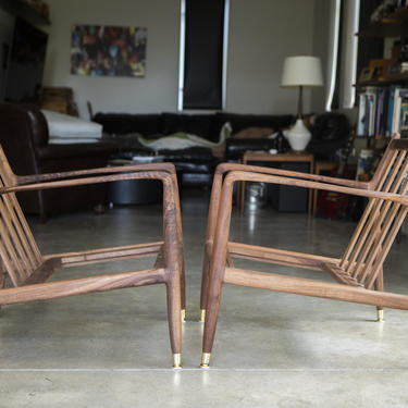 MCM Style Walnut Lounge Chair 