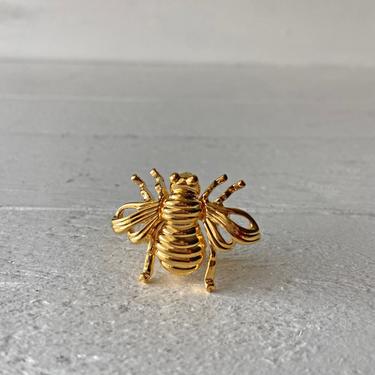 Vintage Joan Rivers Gold Plated Bee Brooch Pin // Bee Lover, Collector // Save The Bees Jewelry // Perfect Gift 