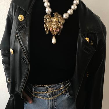 Vintage Jes Maharry Chunky Pearl Rare Necklace 