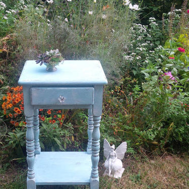 Table Vintage Farmhouse Nightstand /Cottage Accent Table Poppy Cottage Painted Furniture PAINT to ORDER Custom 