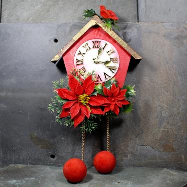 Mid-Century Christmas Clock - Plastic Dime Store Christmas Decoration circa 1960s - Christmas Coo Coo Clock | FREE SPIRIT 