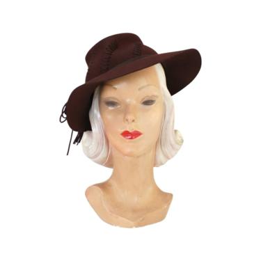 1940s Brown Fedora - 1940s Womens Fedora - 1940s Womens Hat - 1940s Brown Hat - Vintage Brown Fedora - 1940s Hat - Vintage Brown Hat 