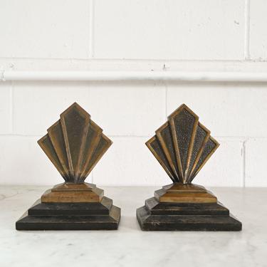 art deco slyscraper book ends