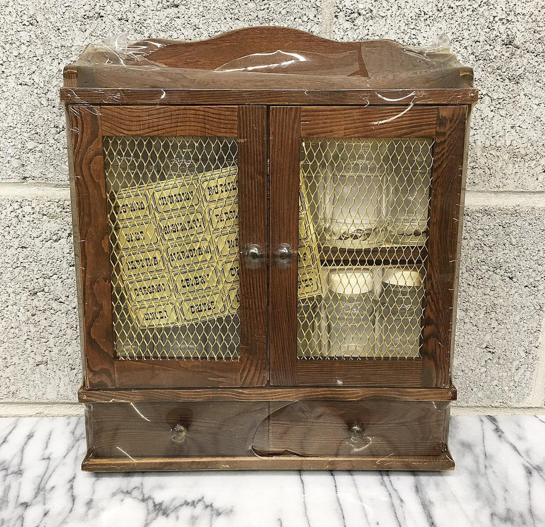 Mid 20th Century Goodwood Spice Rack With Jars and Lazy Susan