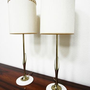 Pair of Mid Century Sculptural Brass Lamps by Laurel Lamp Company 