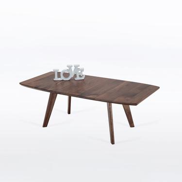 Midcentury Modern Coffee Table Handmade From Solid Walnut Wood With Rectangular Top - Bela Coffee Table 