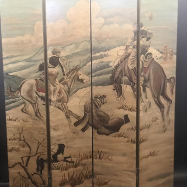 Neiman Marcus 4-Panel Divider By Fornasetti | Hand Painted | Room Divider