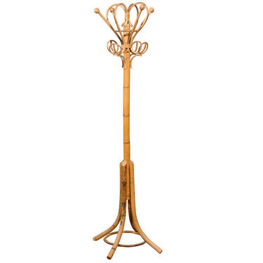 Vintage Rattan Hat and Coat Stand 