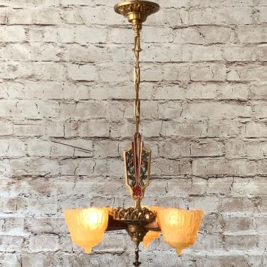 Lincoln Nile 3 Light Art Deco Chandelier #1901   FREE SHIPPING 