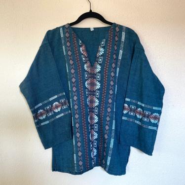 1970s Guatemalan woven cotton shirt 