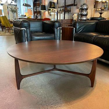 Mid Century Modern Round Walnut Coffee Table