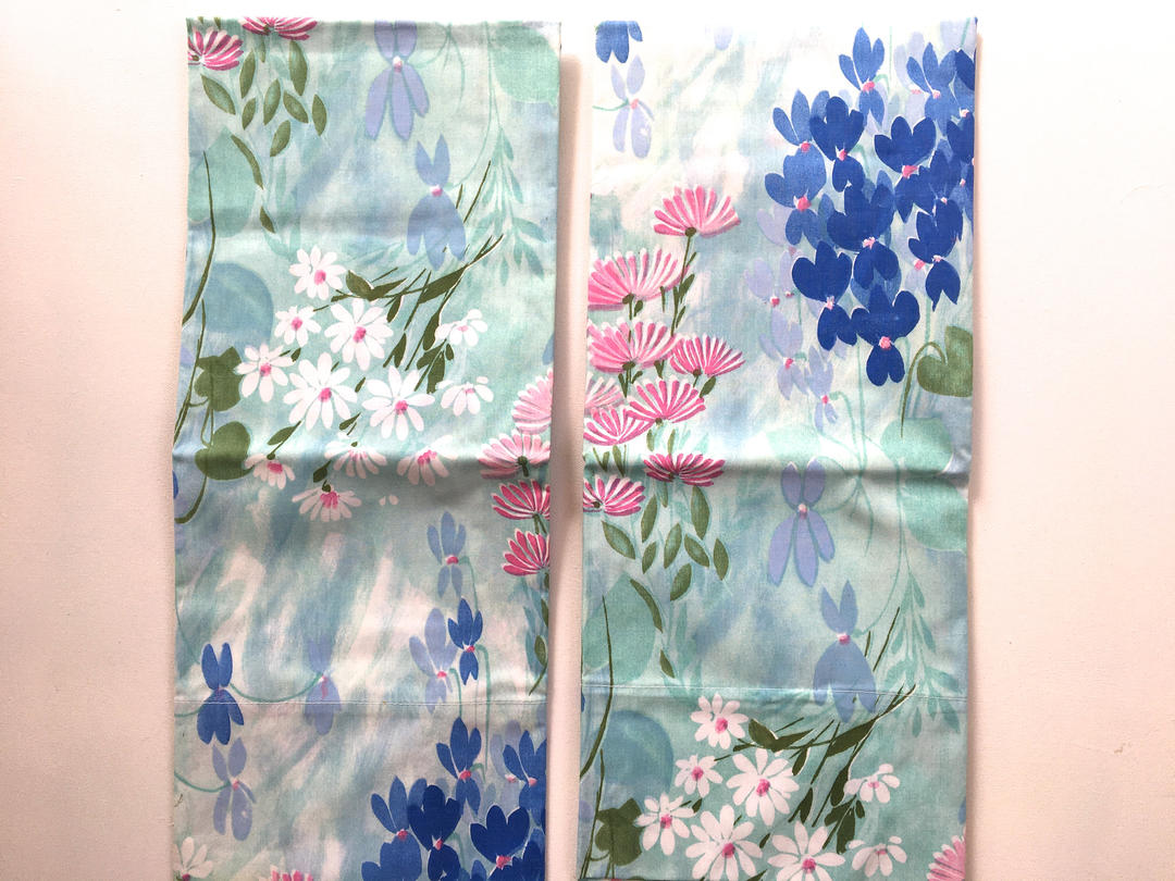 Pair of Vintage Floral Cannon Royal Family Pillowcases.
