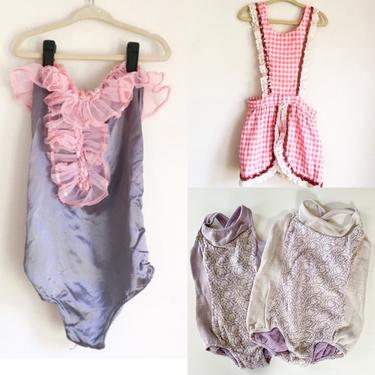 vintage lot of 4 1960s costumes & swimsuits child size toddler-youth 