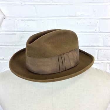 Size 6 7/8 1910s 1920s Stetson Fur Felt Fedora Homburg Hat | Briar ...