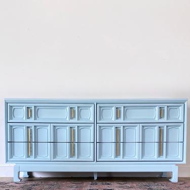 AVAILABLE - Unique Vintage French Blue Dresser 