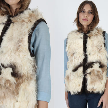 Curly Lamb Fur Vest Vintage 70s Mongolian Fur Vest Real American Archive San Diego CA