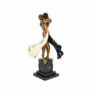 Erte Art Deco Bronze Signed Limited Edition Sculpture &amp;quot;Lovers and Idol&amp;quot; 1988 